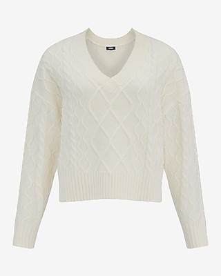 Cable Knit V-Neck Sweater