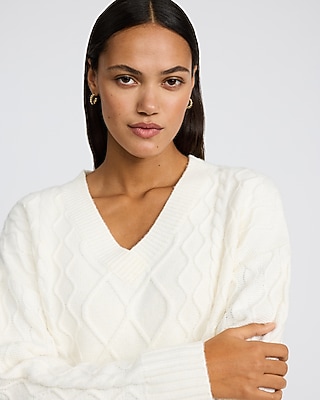 Cable Knit V-Neck Sweater