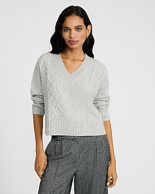 Cable Knit V-Neck Sweater