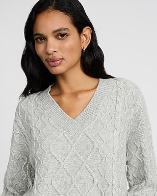 Cable Knit V-Neck Sweater
