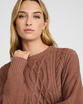 Cable Knit Crew Neck Sweater