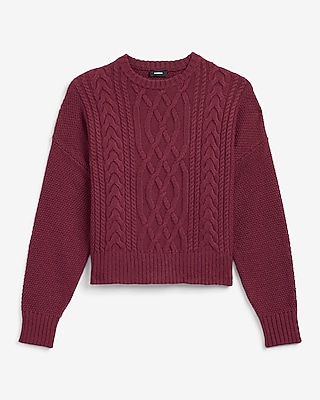Cable Knit Crew Neck Sweater