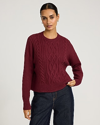 Cable Knit Crew Neck Sweater