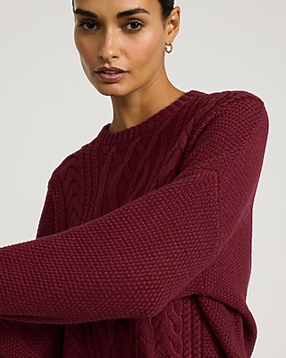 Cable Knit Crew Neck Sweater