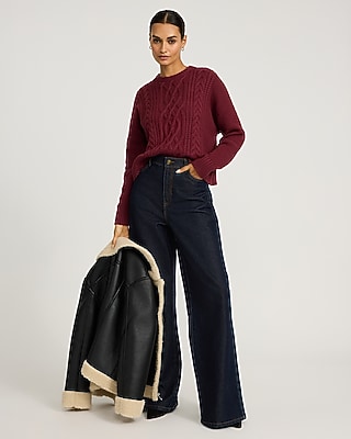 Cable Knit Crew Neck Sweater