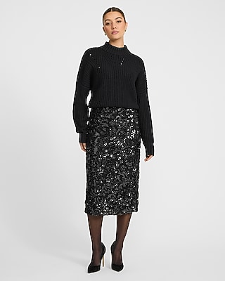 Open Stitch Mock Neck Sweater