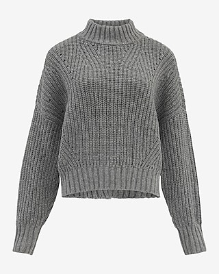 Open Stitch Mock Neck Sweater