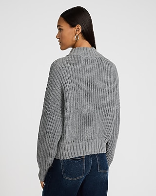 Open Stitch Mock Neck Sweater