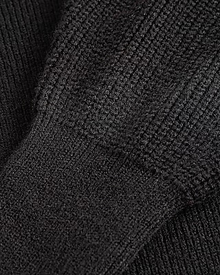 Ribbed V-Neck Long Puff Sleeve Sweater