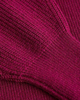 Ribbed V-Neck Long Puff Sleeve Sweater