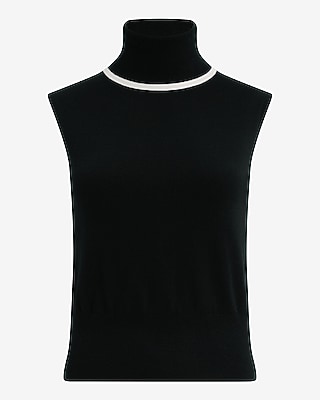 Skimming Tipped Turtleneck Sweater Tank