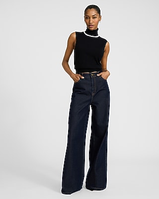 Skimming Tipped Turtleneck Sweater Tank