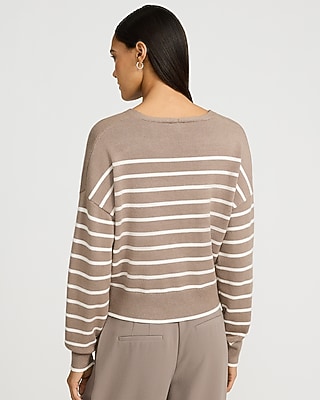 Ultrasoft Relaxed Striped V-Neck Sweater