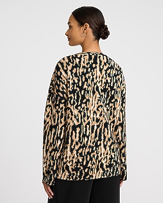 Leopard V-Neck Tunic Sweater