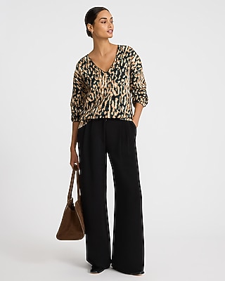 Leopard V-Neck Tunic Sweater