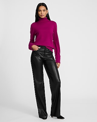 Airy Soft Turtleneck Novelty Button Cuff Sweater