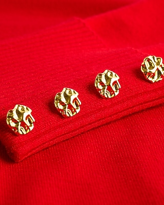 Airy Soft Turtleneck Novelty Button Cuff Sweater