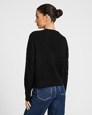 Cloud Soft Bow Graphic Crew Neck Sweater