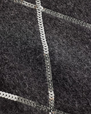 Sequin Argyle Crew Neck Sweater