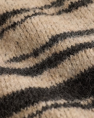 Relaxed Abstract Zebra Crew Neck Sweater