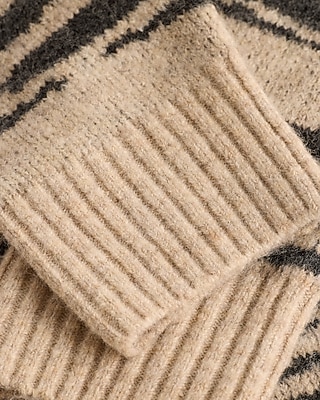 Relaxed Abstract Zebra Crew Neck Sweater