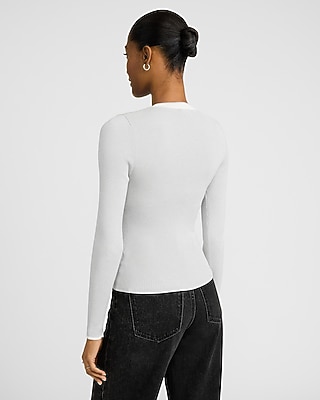 Silky Soft Fitted Ribbed Tipped Crew Neck Sweater