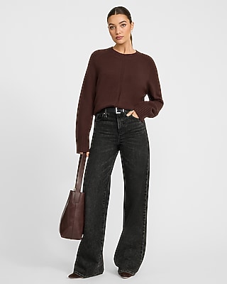 Airy Soft Crew Neck Wide Sleeve Sweater