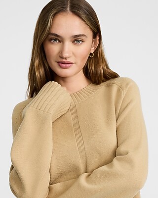 Plush Airy Soft Crew Neck Wide Sleeve Sweater