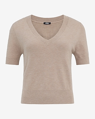 Airy Soft V-Neck Skimming Short Sleeve Sweater - image 4