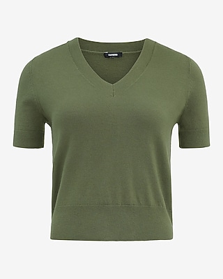 Airy Soft V-Neck Skimming Short Sleeve Sweater - image 4