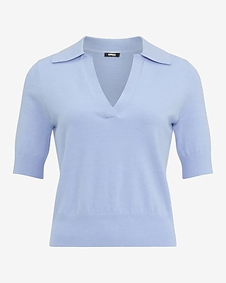 Airy Soft Short Sleeve Sweater Polo - image 4