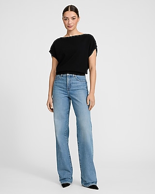 Airy Soft Short Sleeve Dolman Sweater