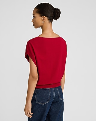 Airy Soft Short Sleeve Dolman Sweater