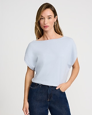 Airy Soft Short Sleeve Dolman Sweater
