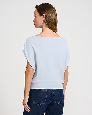 Airy Soft Short Sleeve Dolman Sweater