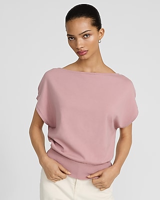 Airy Soft Short Sleeve Dolman Sweater