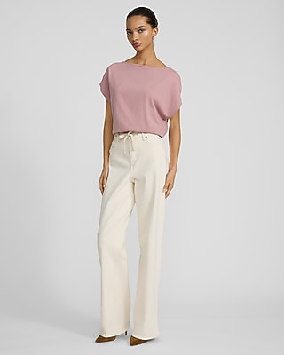 Airy Soft Short Sleeve Dolman Sweater