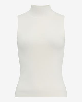 Fitted Mock Neck Sleeveless Sweater