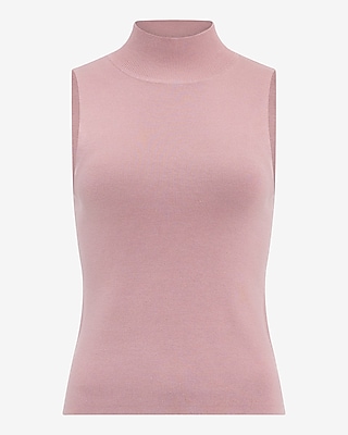 Fitted Mock Neck Sleeveless Sweater