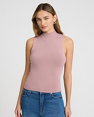 Fitted Mock Neck Sleeveless Sweater - image 5