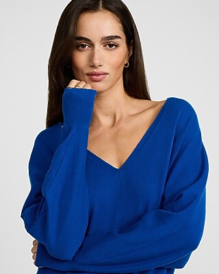 V-Neck Dolman Sleeve Sweater in Airy Soft - thumbnail 6