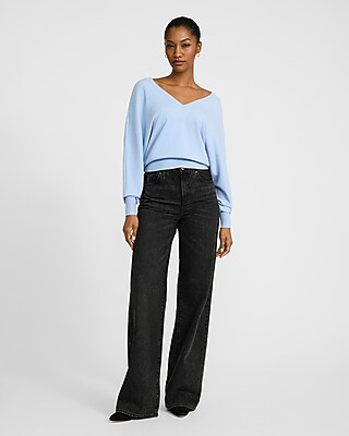 V-Neck Dolman Sleeve Sweater in Airy Soft - thumbnail 3