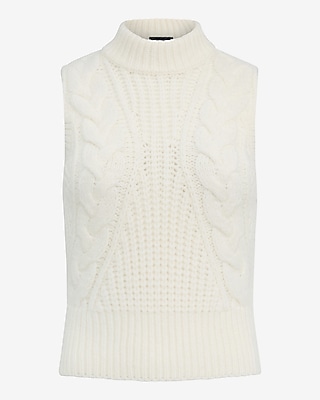 Cable Knit Crew Neck Sweater Tank