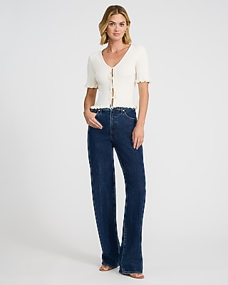 Tie Front Cutout Short Sleeve Sweater