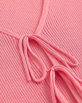 Tie Front Cutout Short Sleeve Sweater