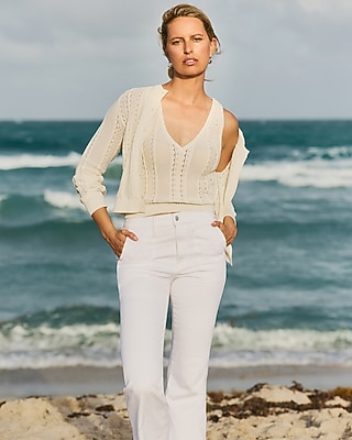 Textured Pointelle V-Neck Sweater Tank