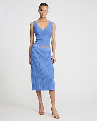 Textured Pointelle V-Neck Sweater Tank