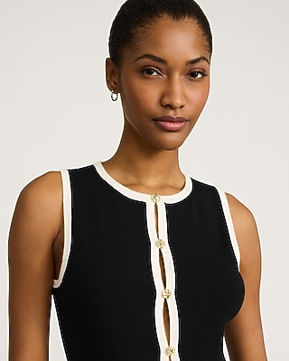 Airy Soft Tipped Cutout Sweater Vest