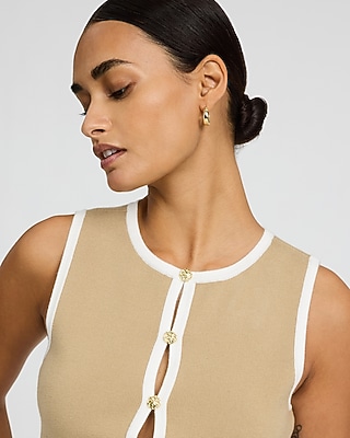 Tipped Cutout Sweater Vest in Airy Soft - thumbnail 6