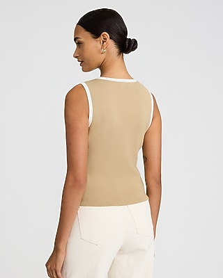 Tipped Cutout Sweater Vest in Airy Soft - thumbnail 7